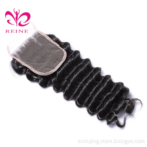 REINE Wholesale Raw Indian  Hair Deep Wave Indian Hair Bundles With Closure